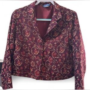 Austin Reed Burgundy Floral Blazer